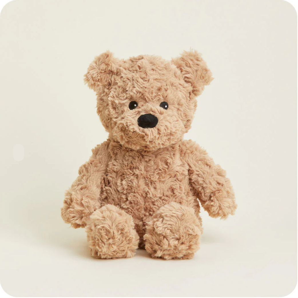 Plush teddy bear on a light beige background