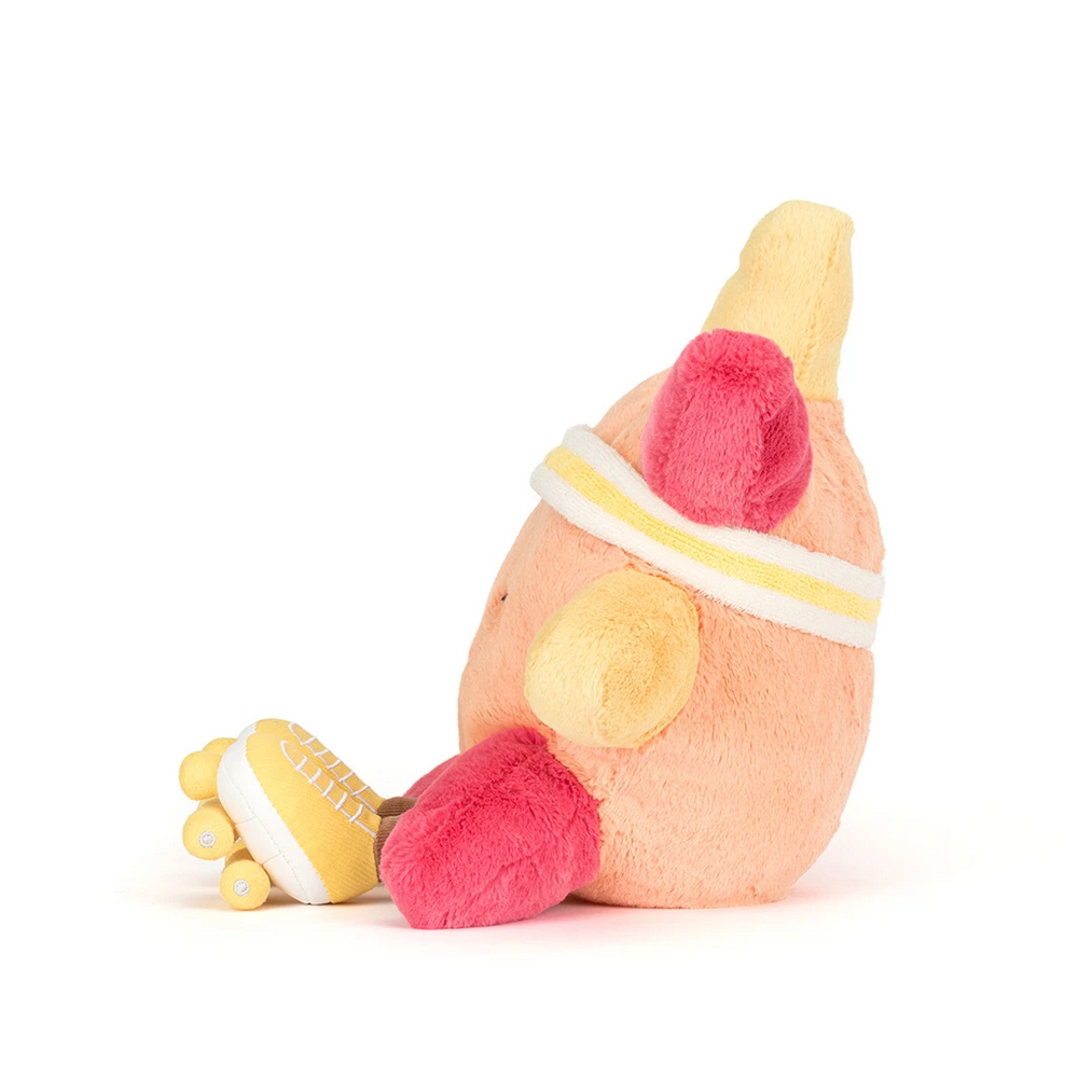 Toy resembling a sun with roller skates on a Jellycat website page.