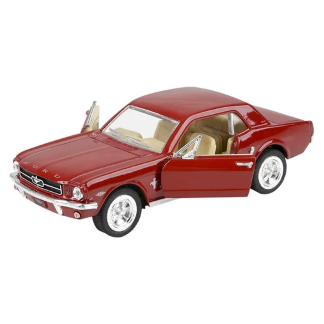 Red model car on a white background 