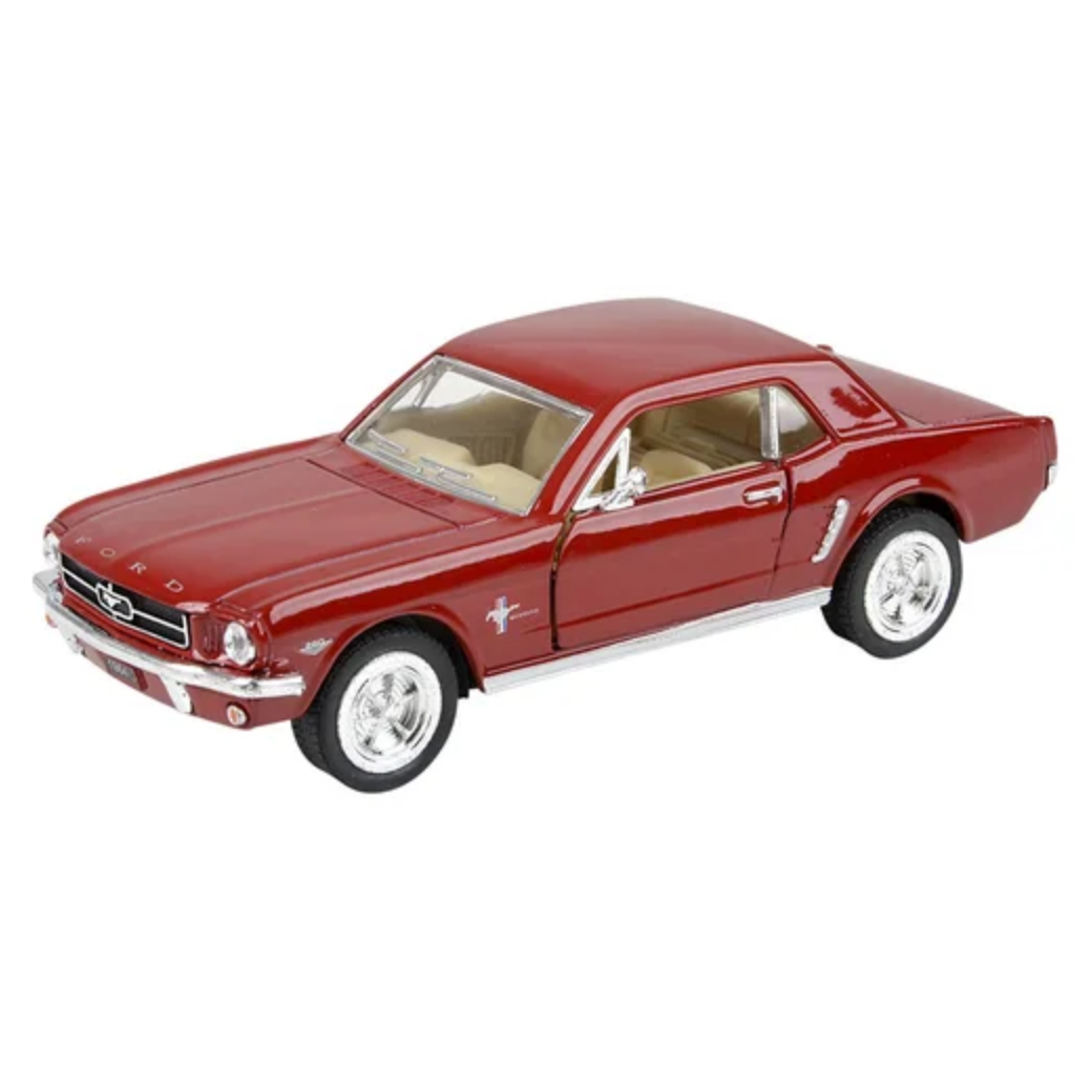 Red model car on a white background