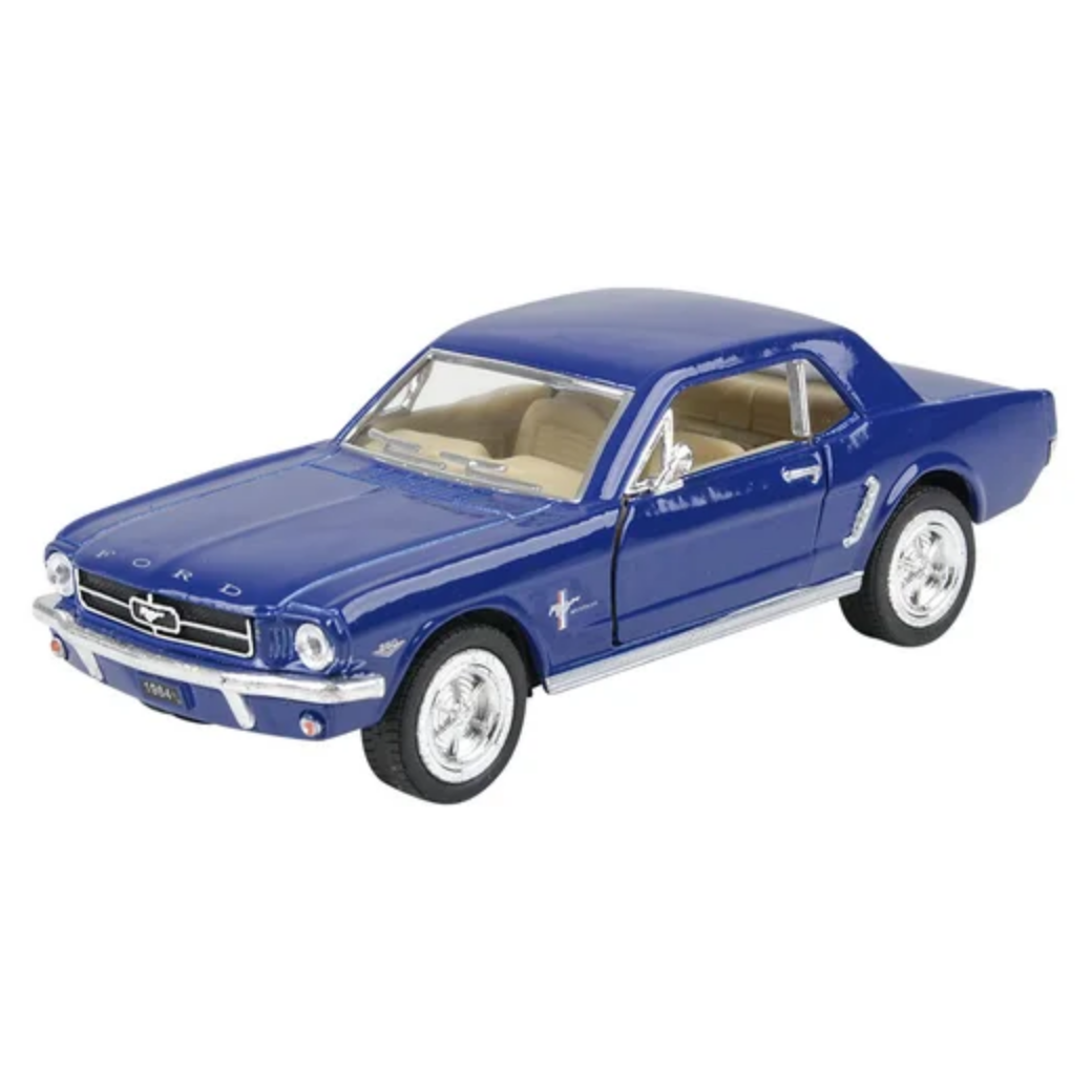 Blue model car on a white background
