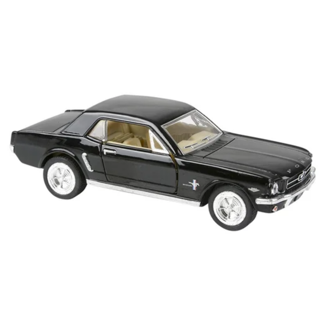 Black model car on a white background