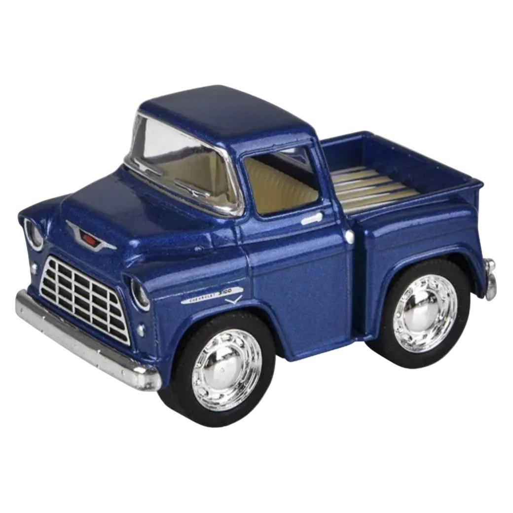Blue model truck on a white background