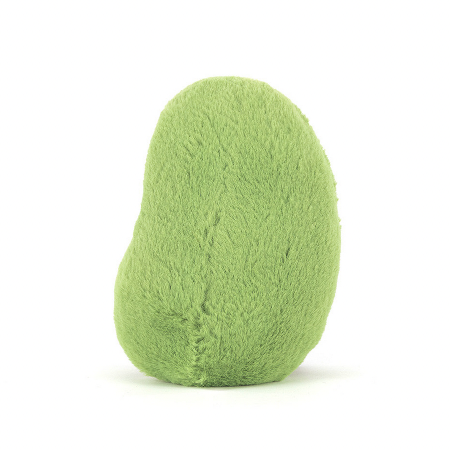Green stone-like object on a white background