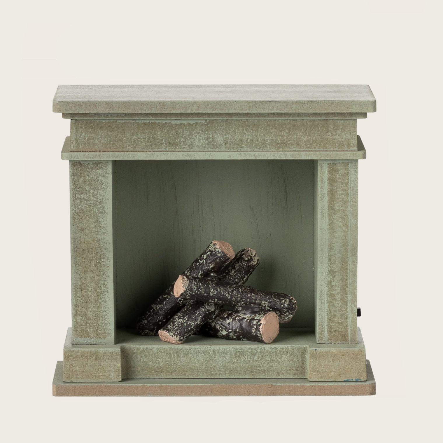 Decorative fireplace with logs 