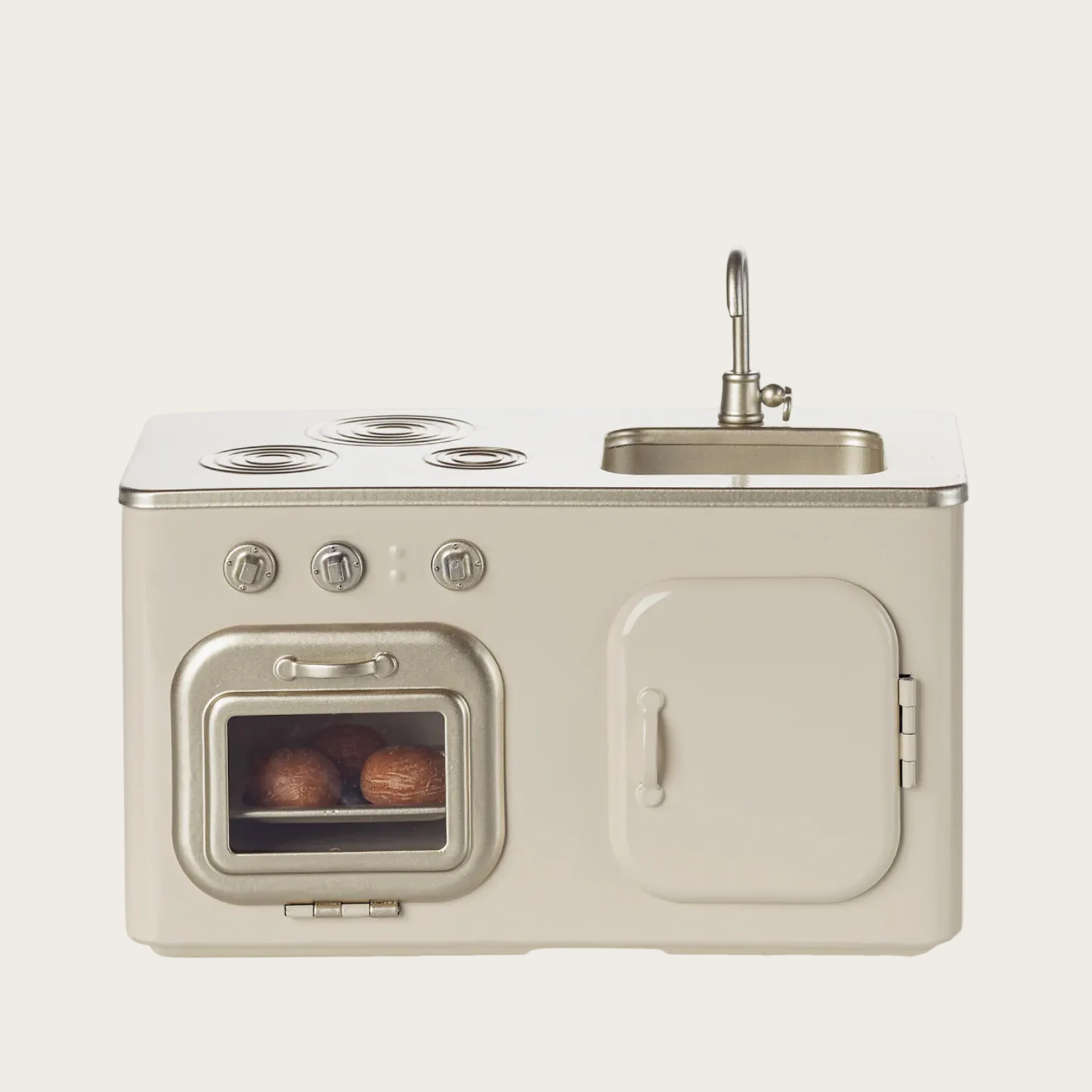 Miniature kitchen set with stove, oven, and sink 