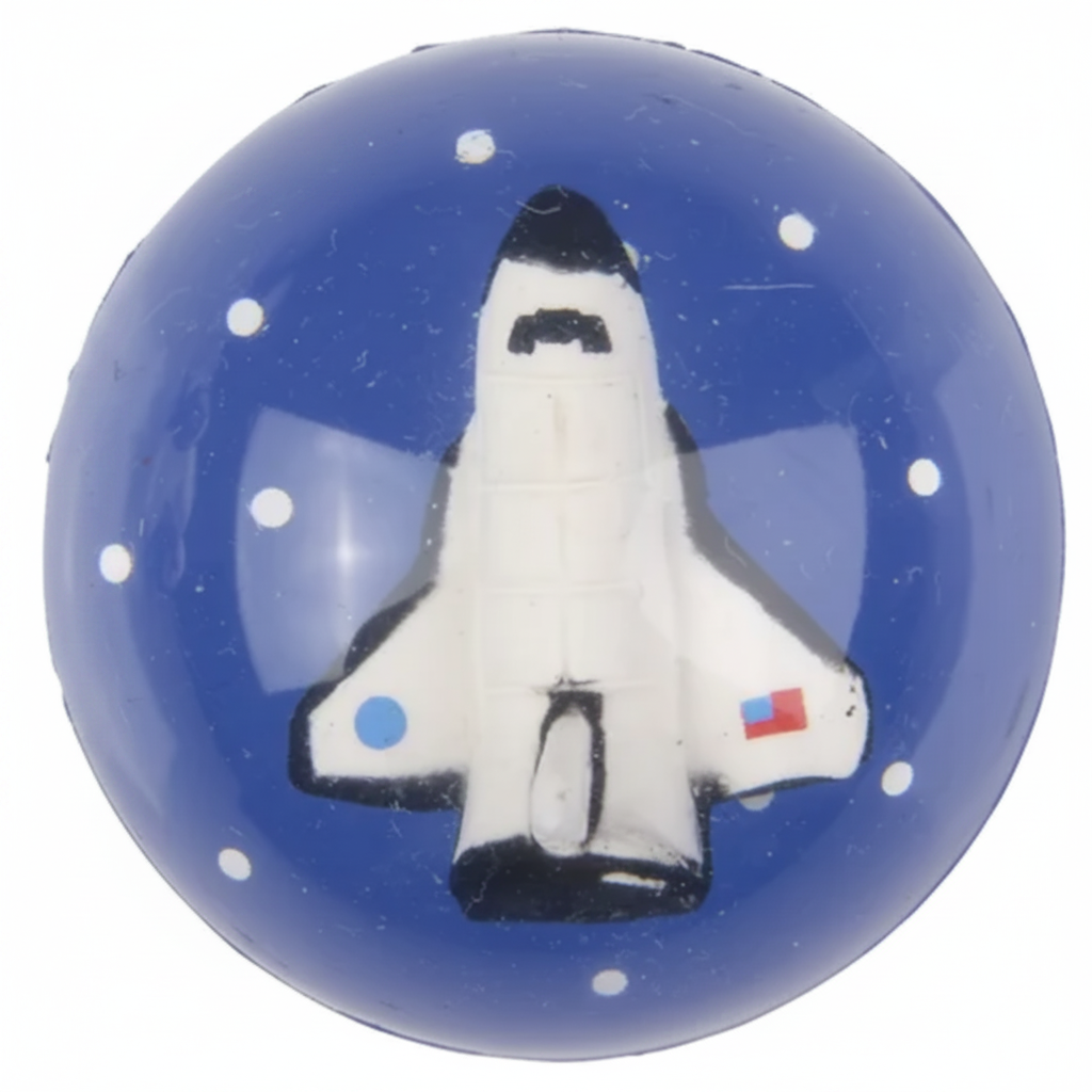 Space shuttle on a blue background with stars,