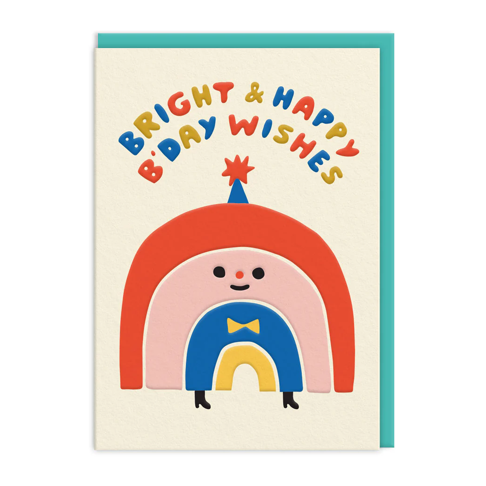 Colorful birthday card with rainbow design 