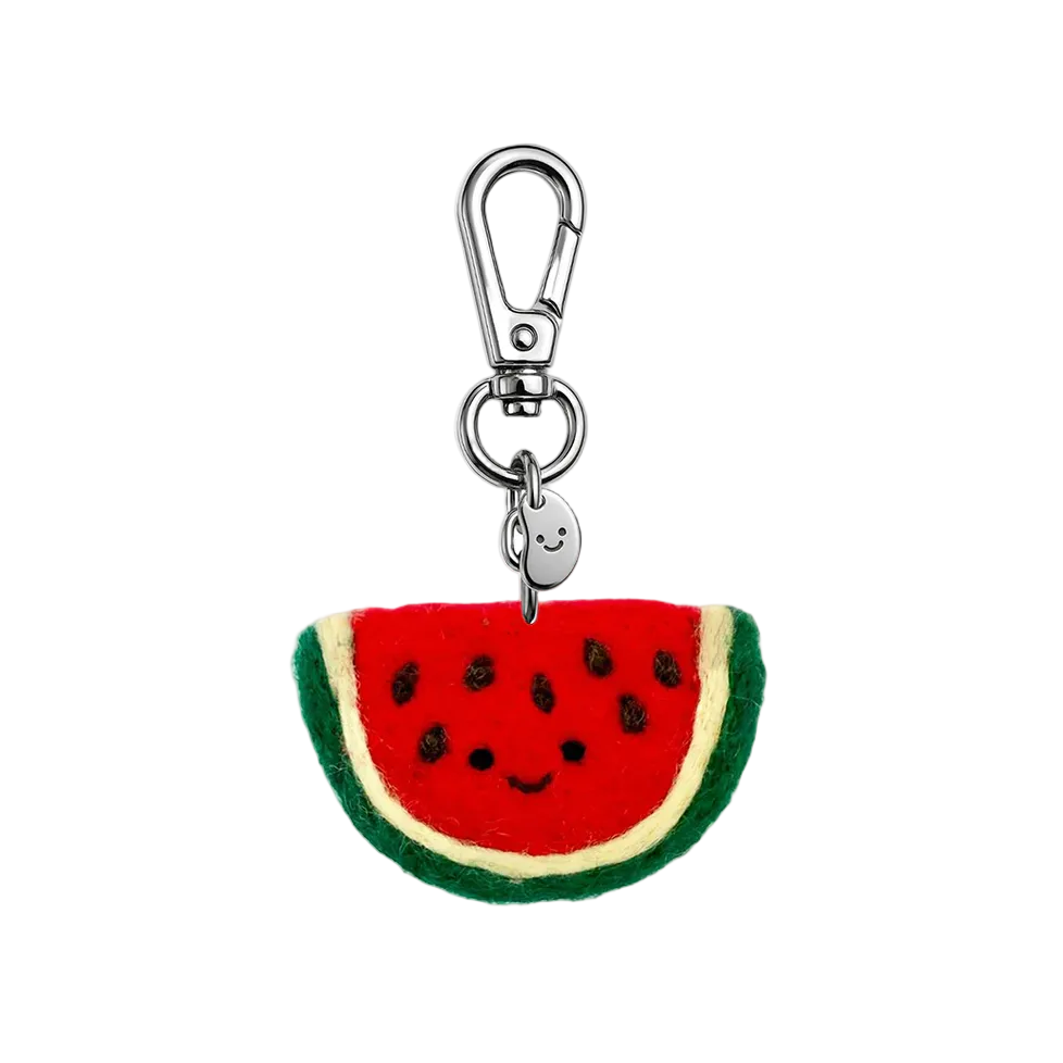 Watermelon-shaped keychain 