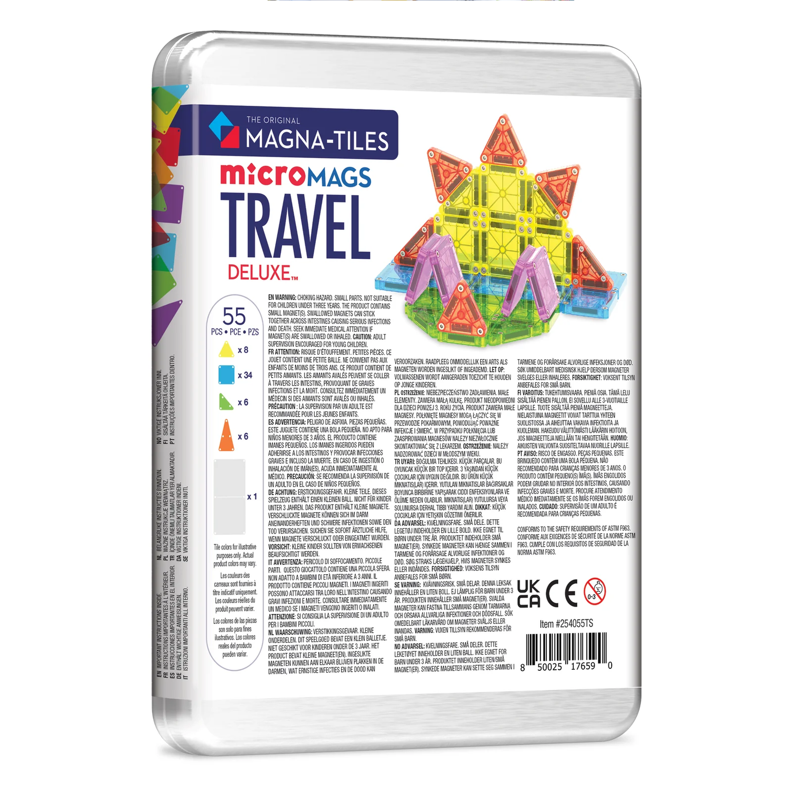 Magna-Tiles microMags Travel Deluxe packaging on a white background