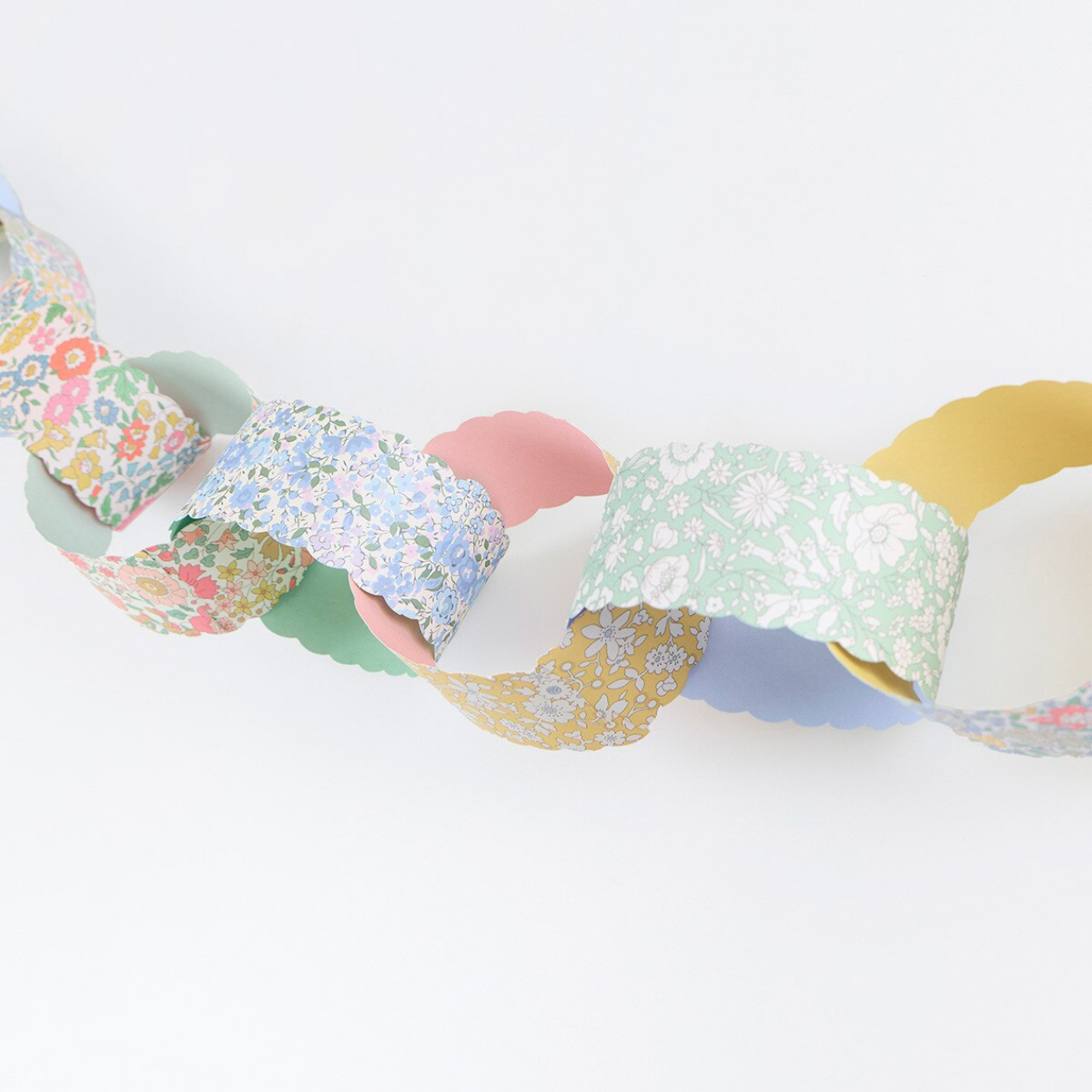 Colorful paper garland on a white background