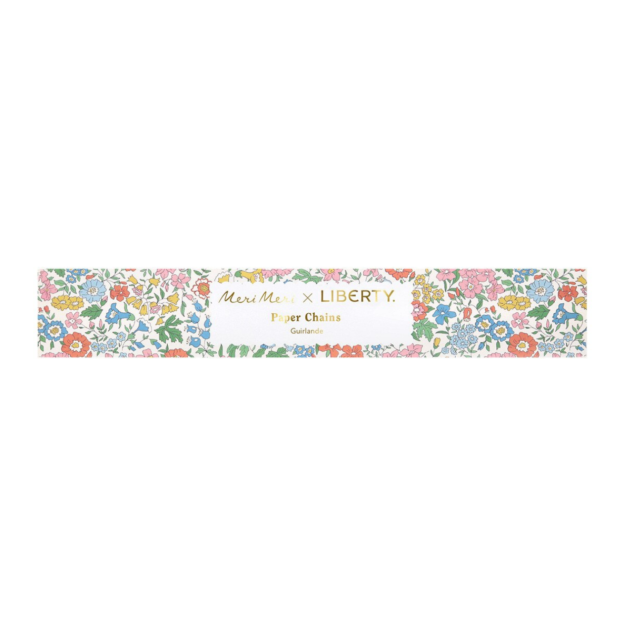 Pack of paper chains with floral design on a white background