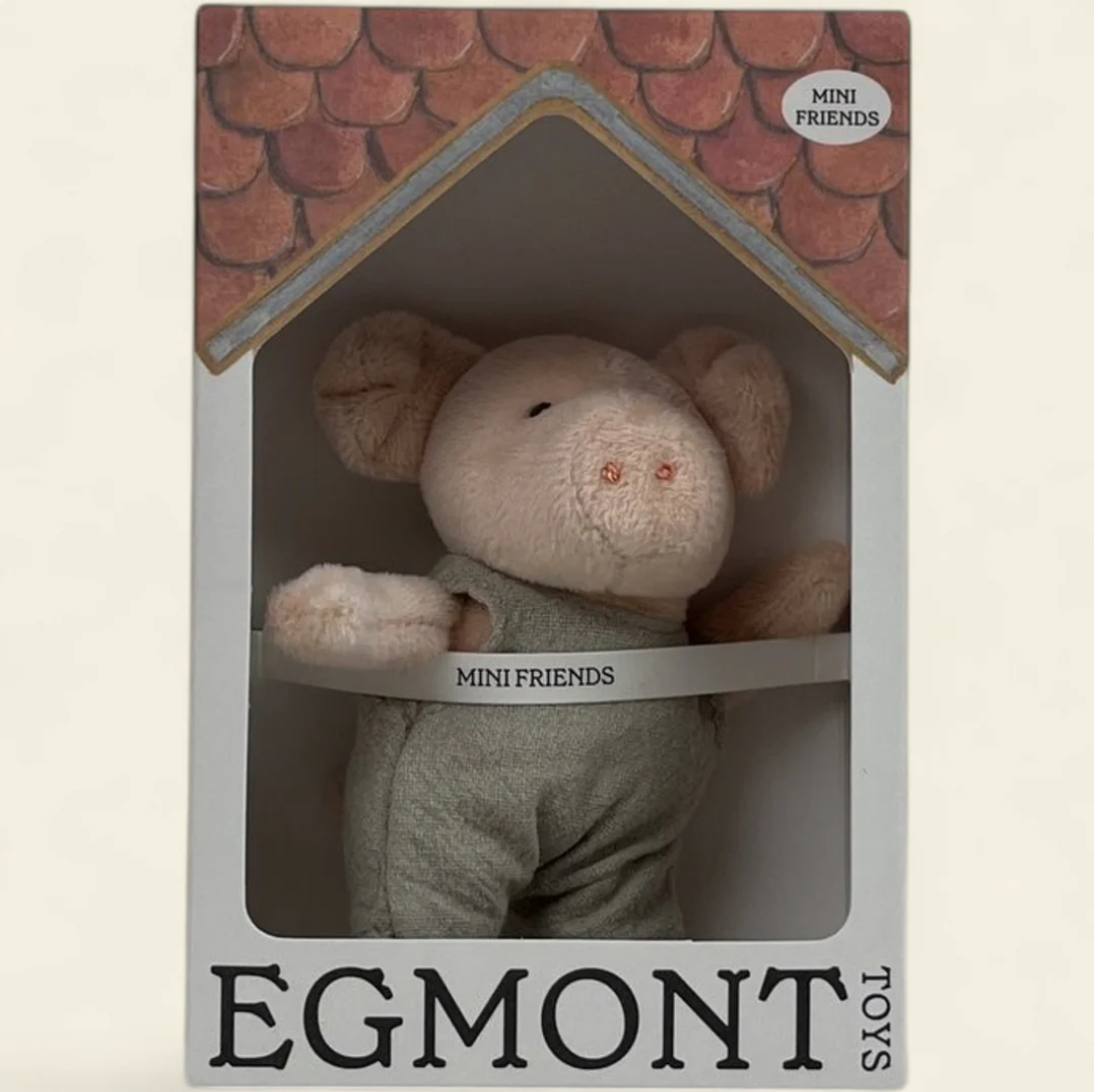 Stuffed animal toy in a box with 'Egmont Toys' branding