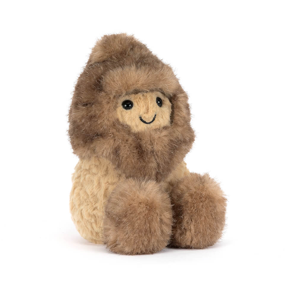 Plush toy sloth on a white background