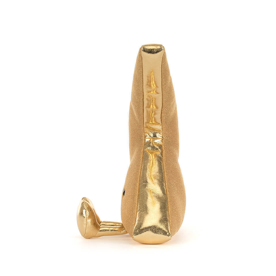 Gold-colored object on a white background