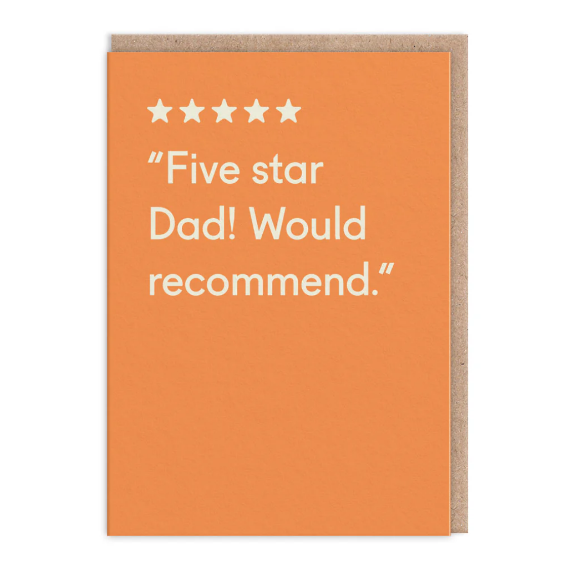 Five star dad greeting card with a purchase option on a white background