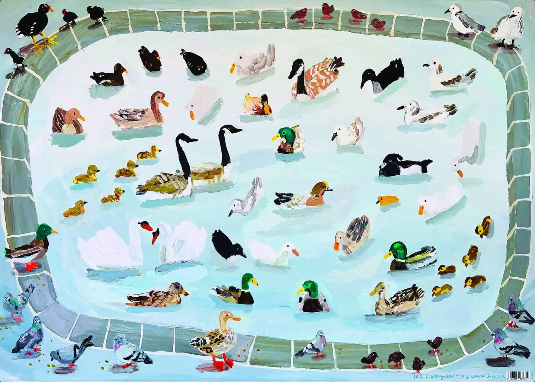 DUCK POND GIFT wrapping paper -single sheet