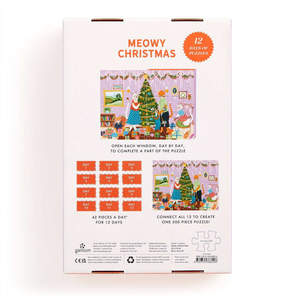 Meowy Christmas 12 Days of Puzzles 500 Piece Countdown