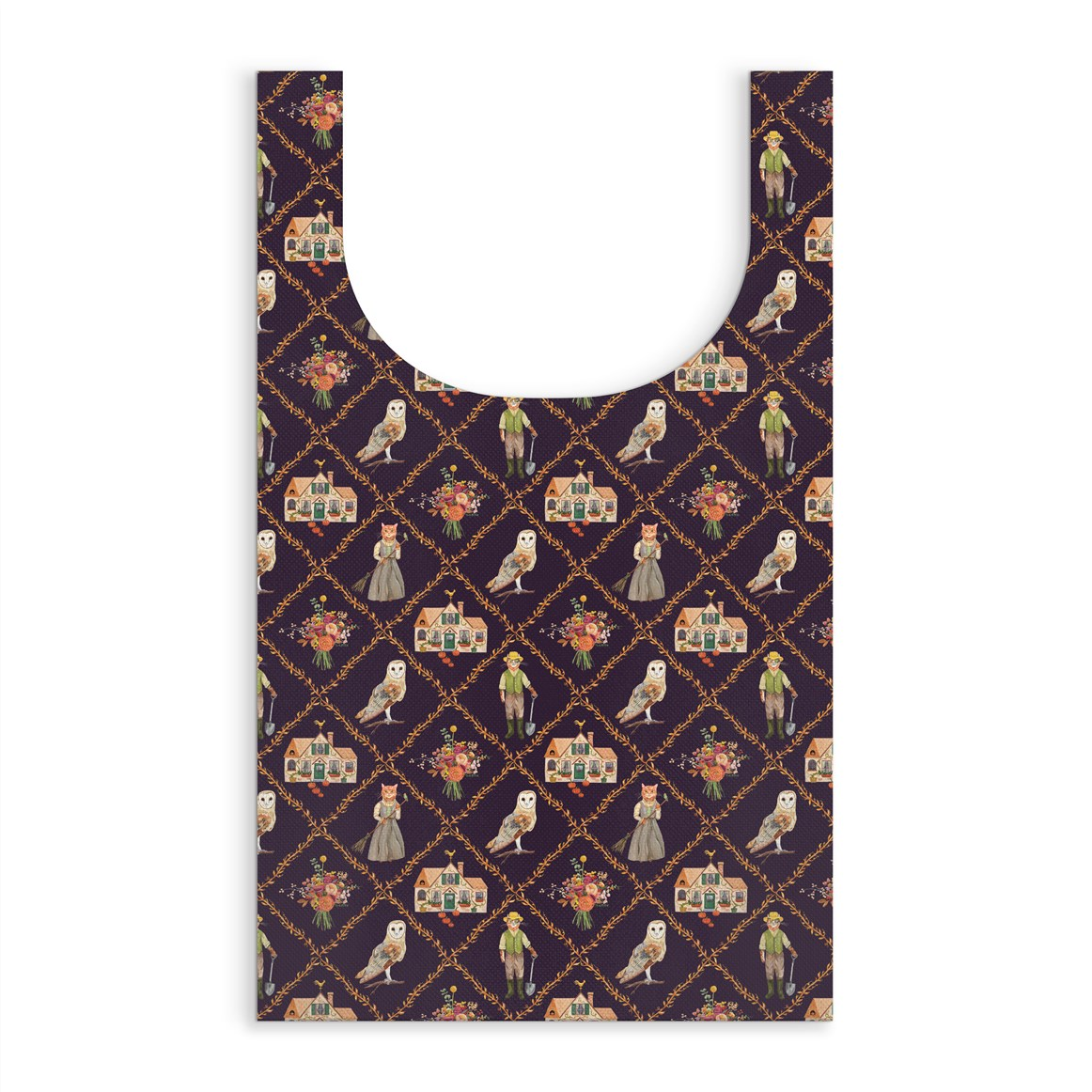 Cottage Cats Packable Nylon Tote