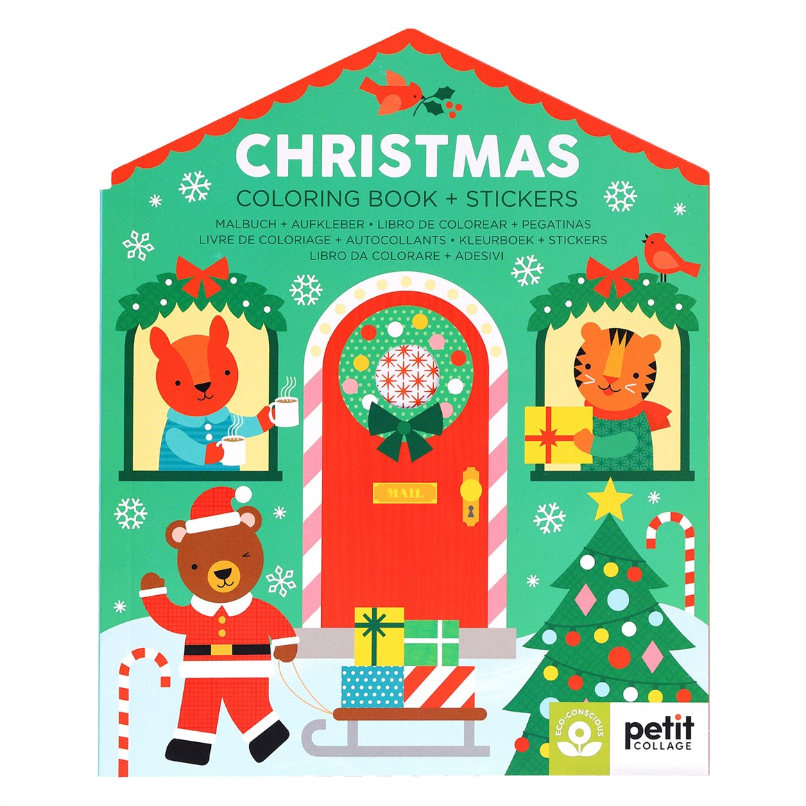 Christmas Coloring Book + Stickers
