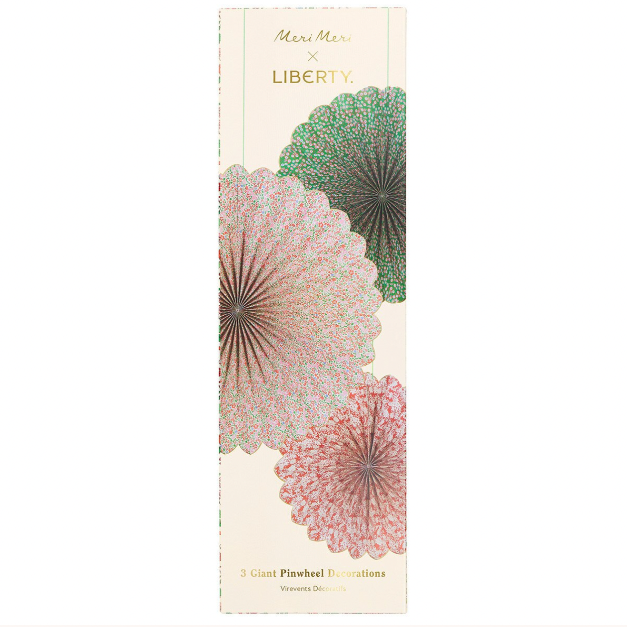 Meri Meri x Liberty Red & Green Giant Pinwheels (x3)