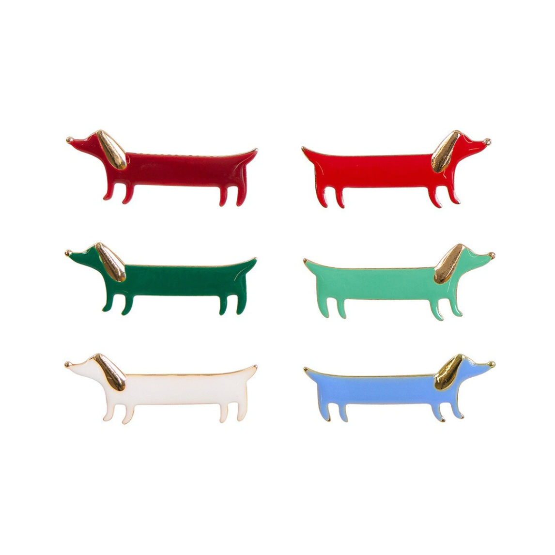 Plaid Sausage Dog Crackers -sausage dog pin (x6)
