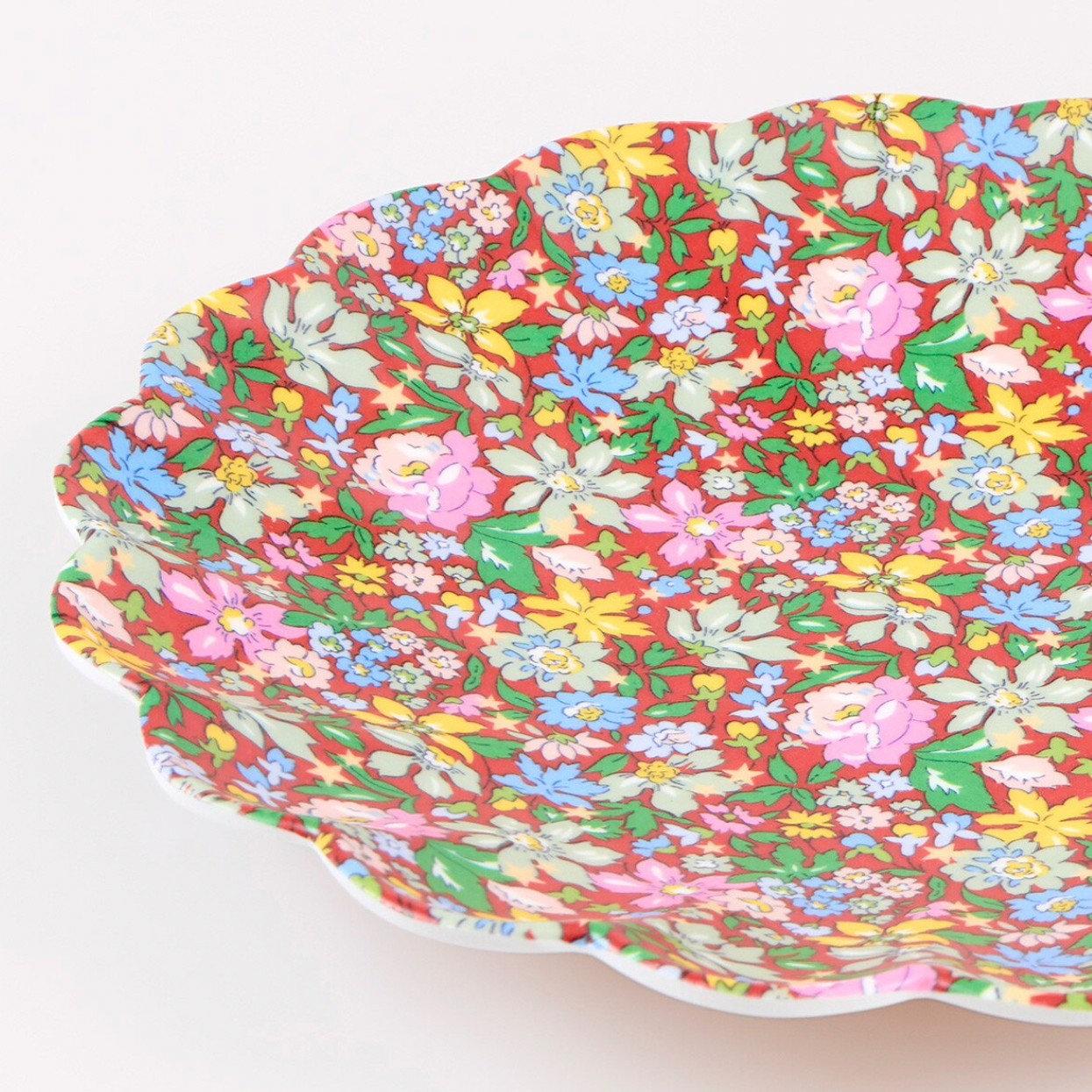 Meri Meri x Liberty Red & Green Reusable Small Plates (x6)
