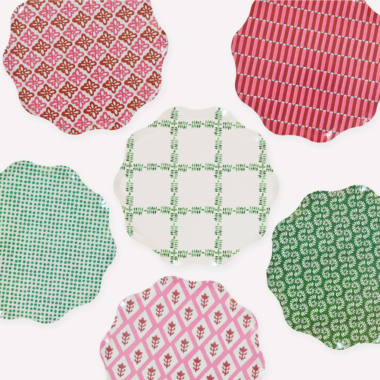 Meri Meri x Molly Mahon Red & Green Side Plates (x8)