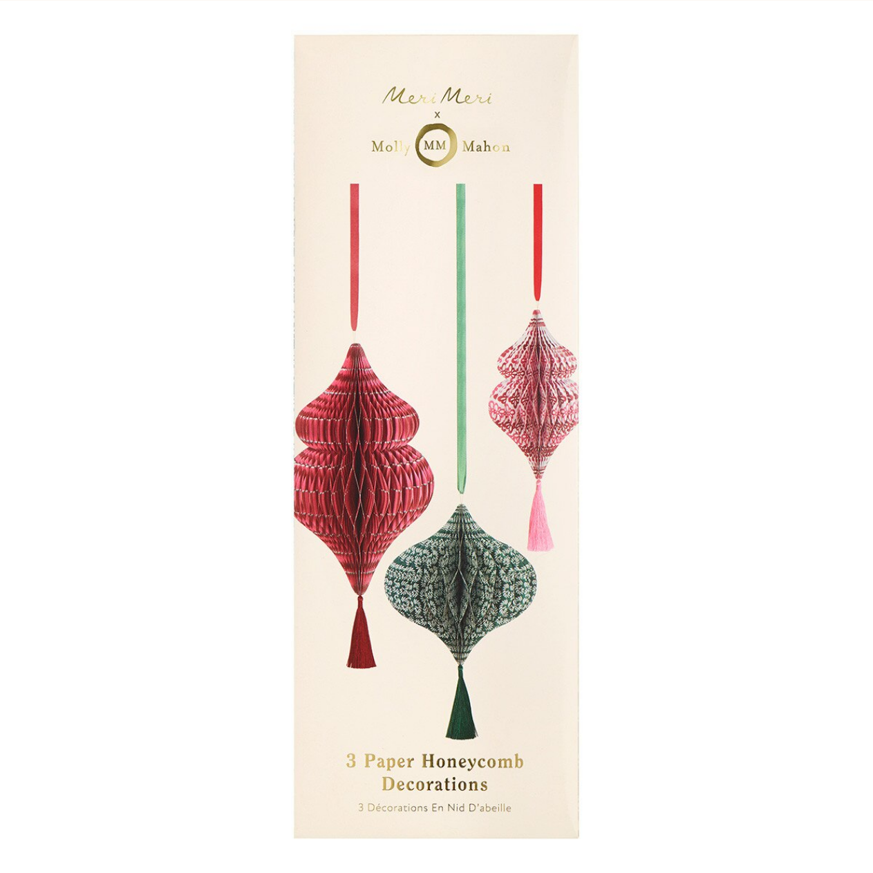 Meri Meri x Molly Mahon Large Paper Honeycomb Decorations (x3)