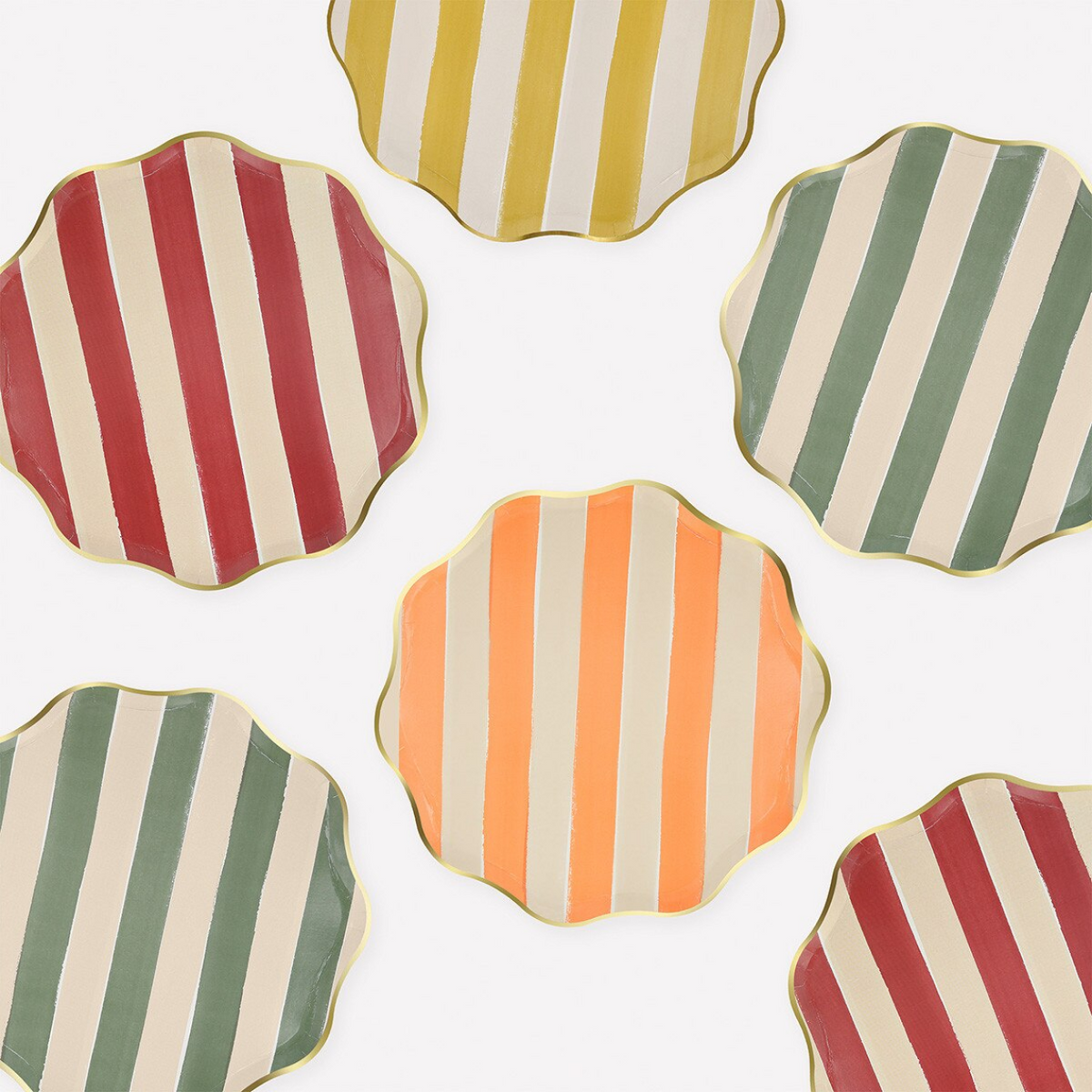 Fall Stripe Side Plates (x8)