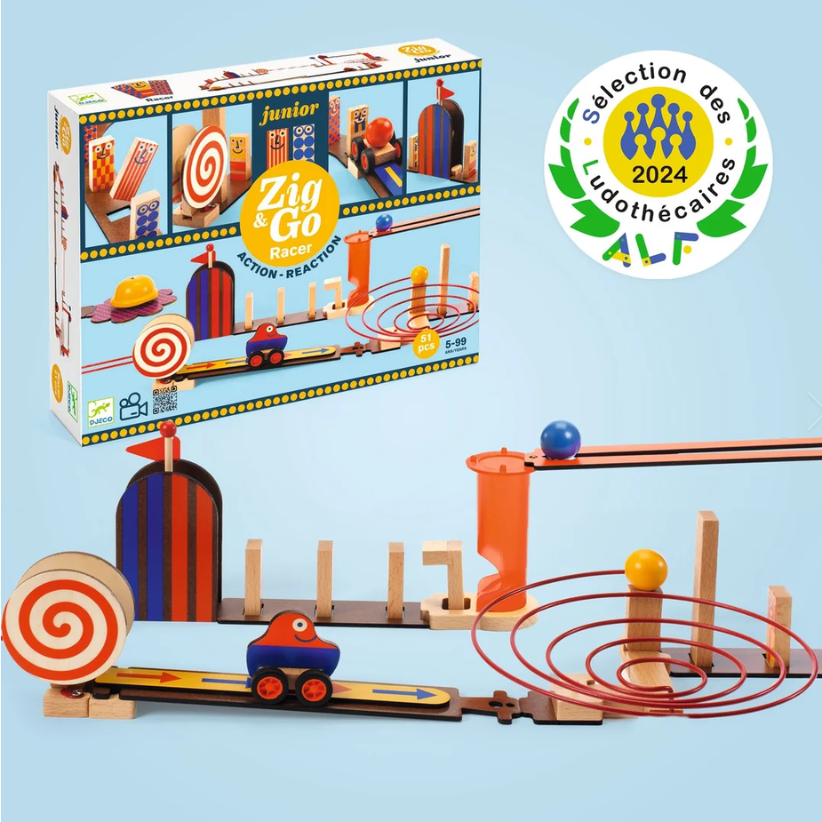 Zig & Go Junior - Racer Chain Reaction Construction Set  - 52 pcs