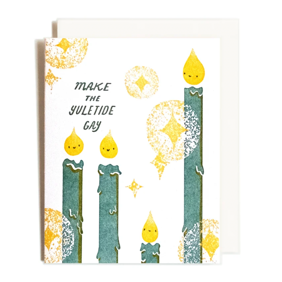 Yuletide Candles | Gay Holiday | Letterpress Card