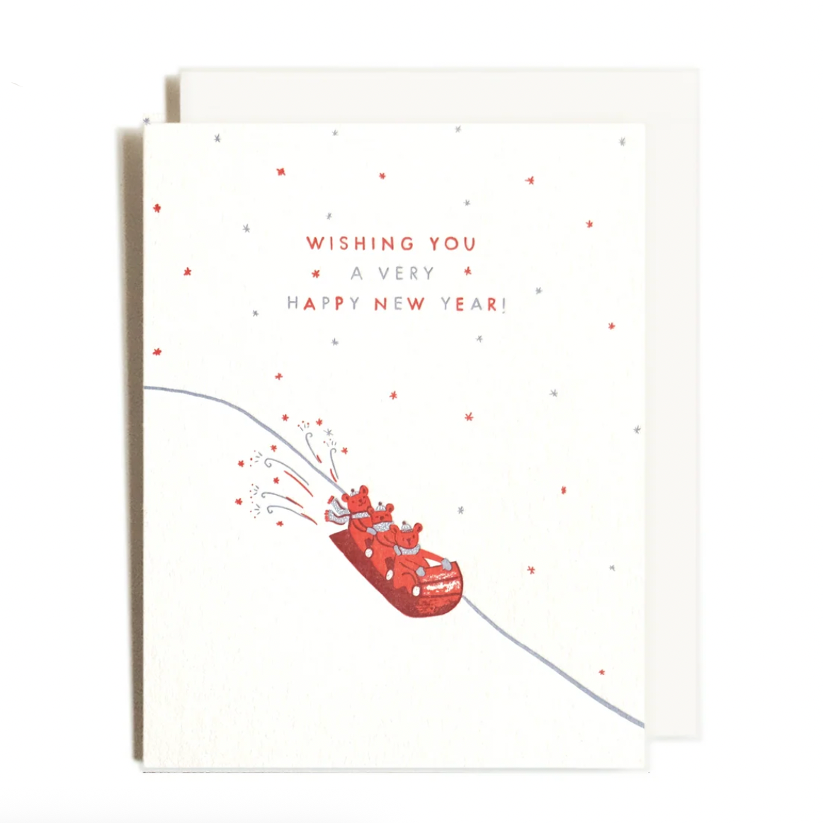 New Year Sled | Holiday | Letterpress Card