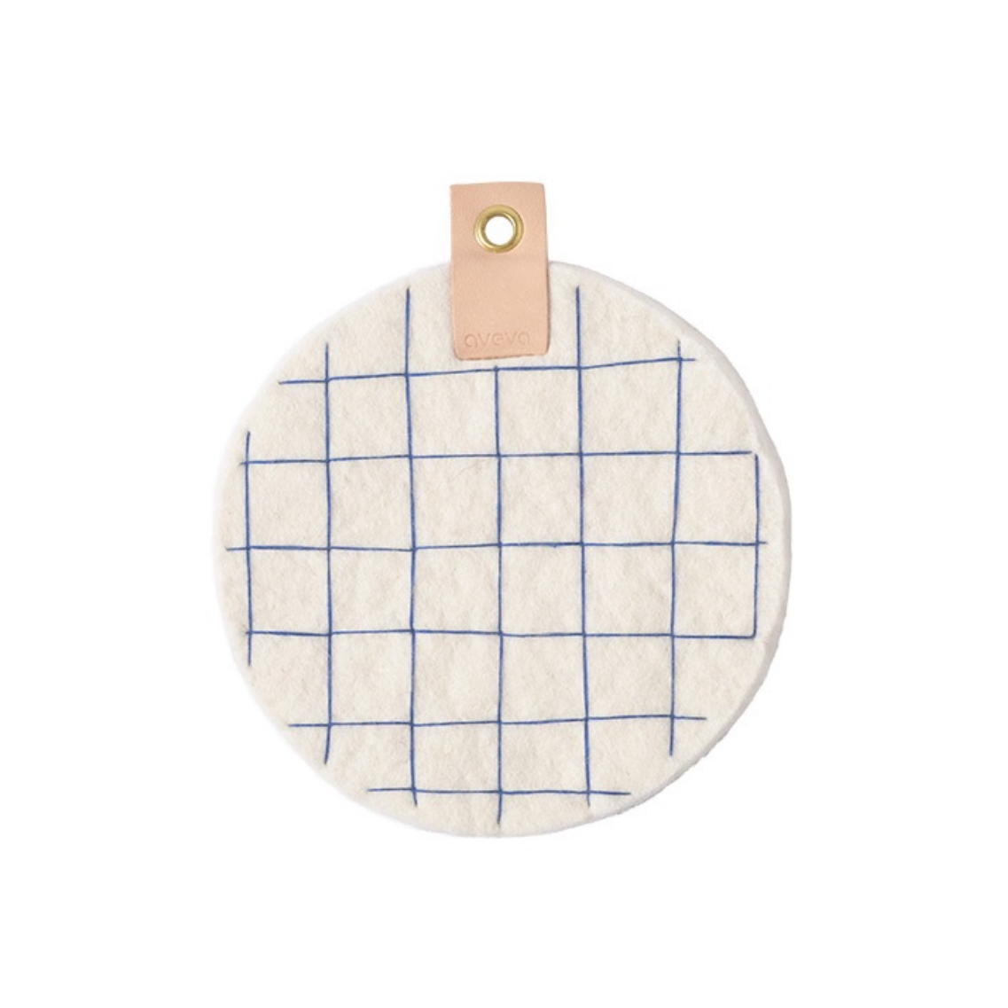 TRIVET, ART, blue-checked