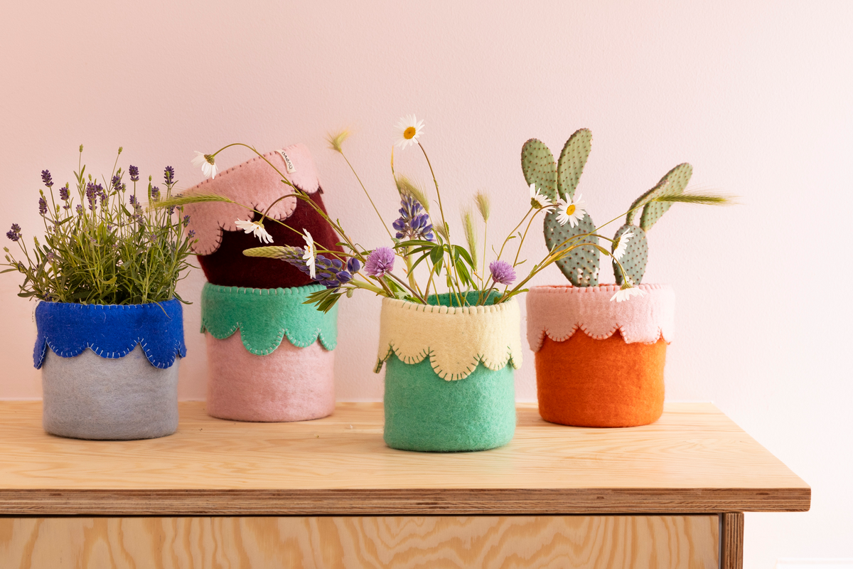 FLOWER POT 26, green-lemon