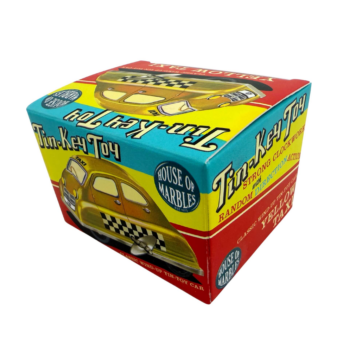 Classic Wind-Up Tin-Toy -Yellow Taxi