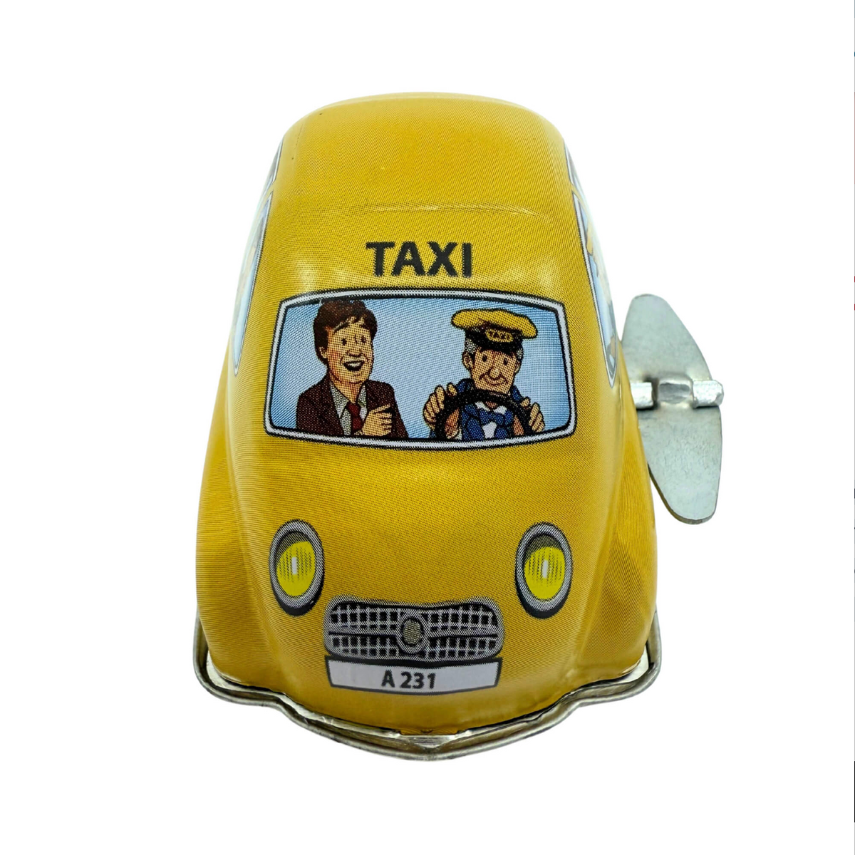 Classic Wind-Up Tin-Toy -Yellow Taxi