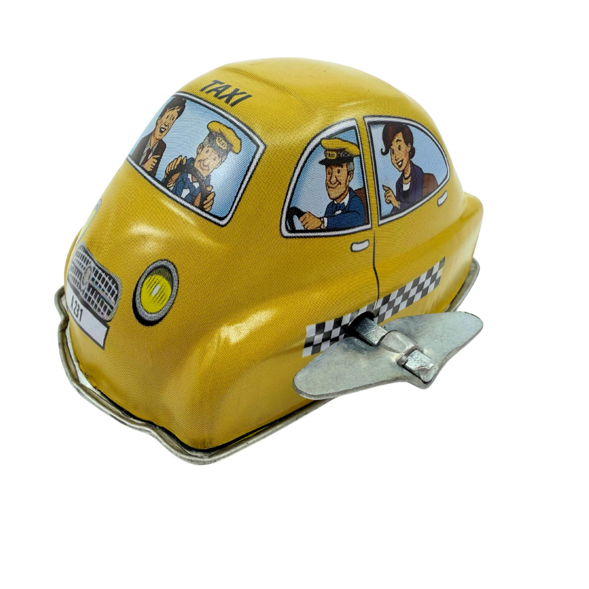 Classic Wind-Up Tin-Toy -Yellow Taxi