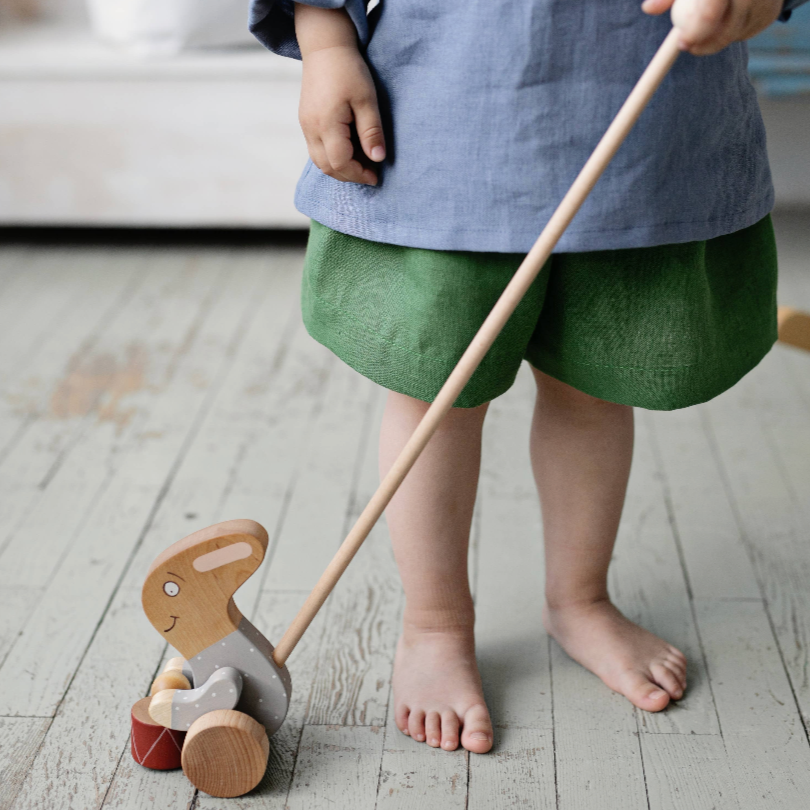 Push Toy Rabbit with a Drum