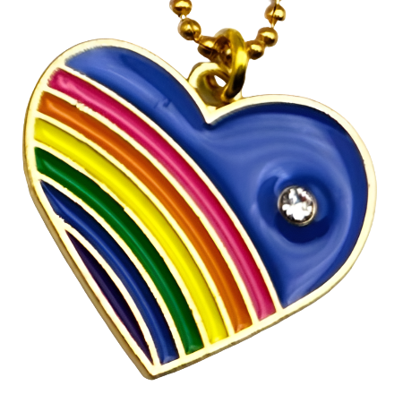 Retro rainbow heart necklaces