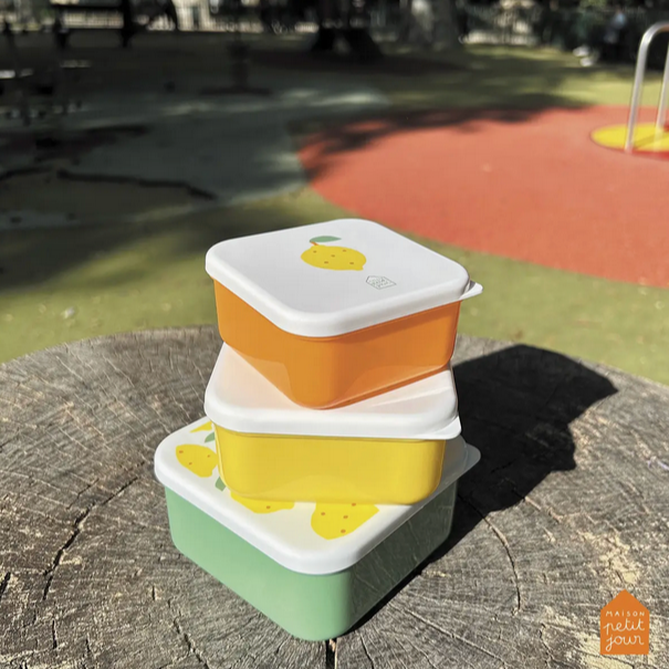 Set of 3 Lunch Boxes -lemons