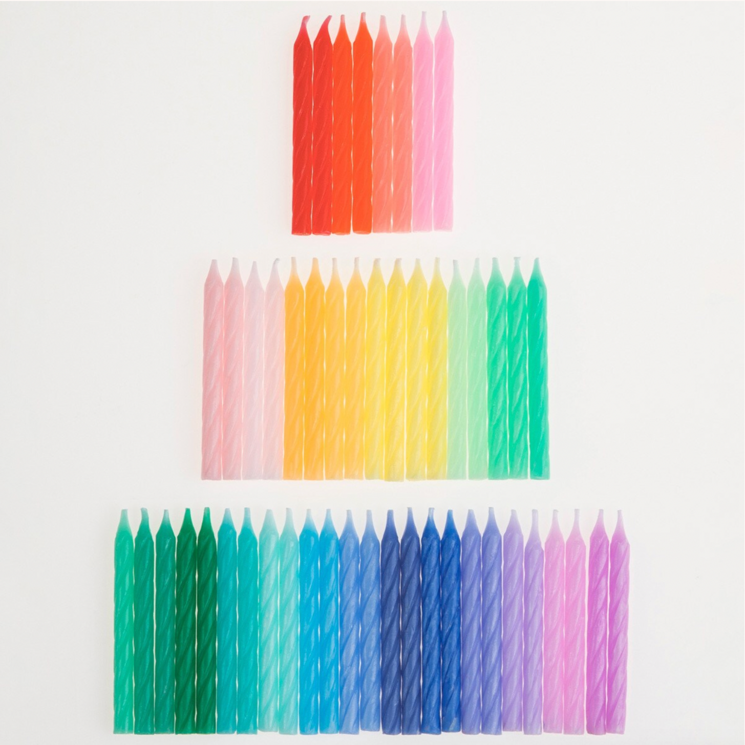 Rainbow Twisted Mini Candles (pk50)