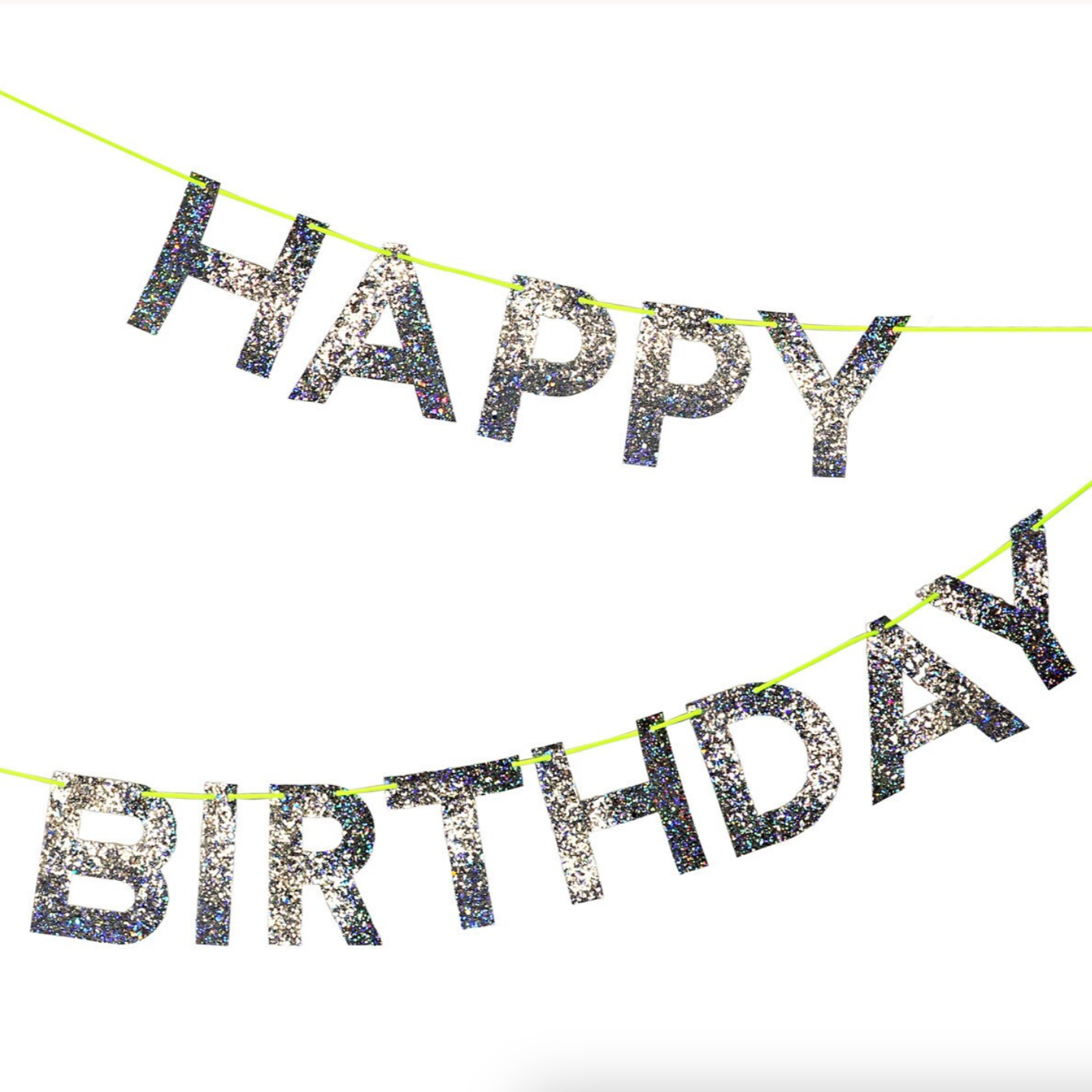 Silver Happy Birthday Banner