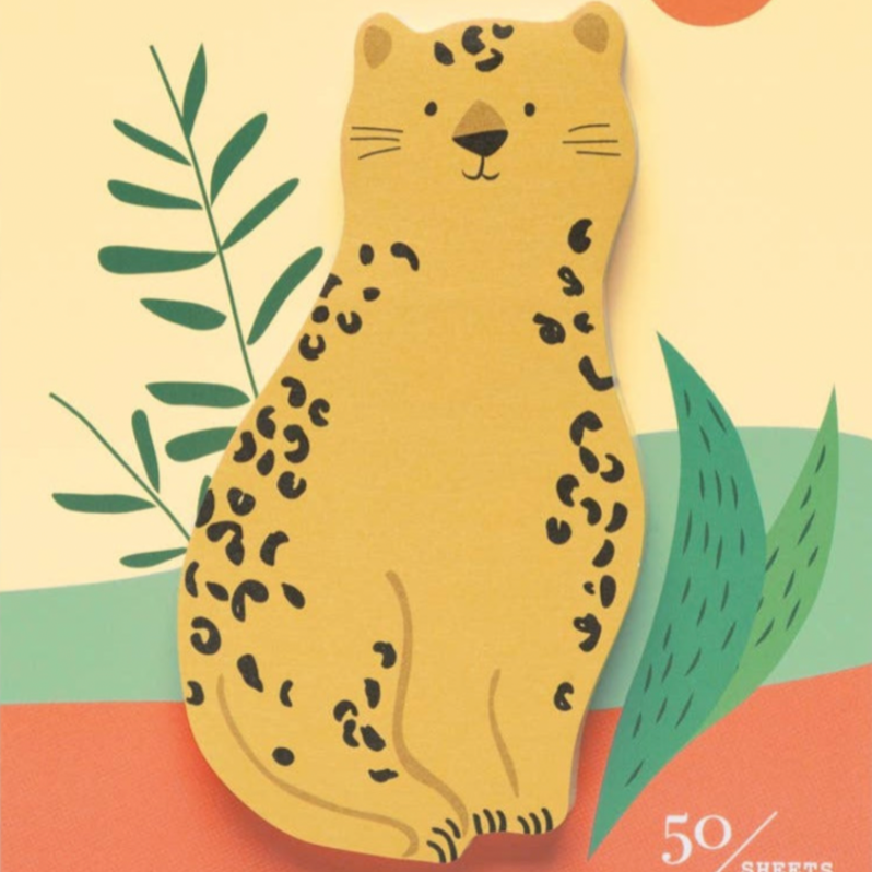 Cheetah Die Cut Sticky Notes