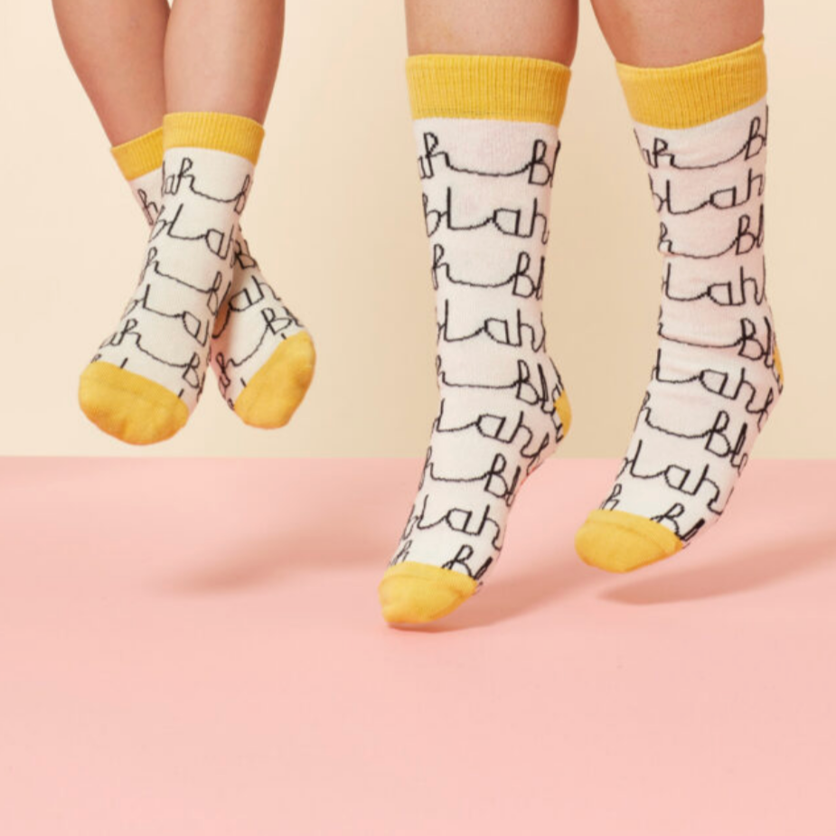 Blah Blah Kids Socks -Donna Wilson