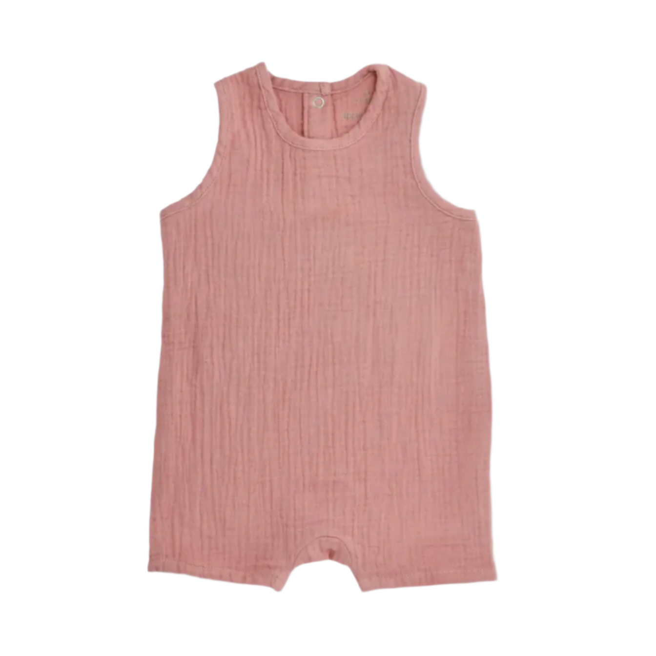 Organic Terra Cotta Muslin Sleeveless Coverall