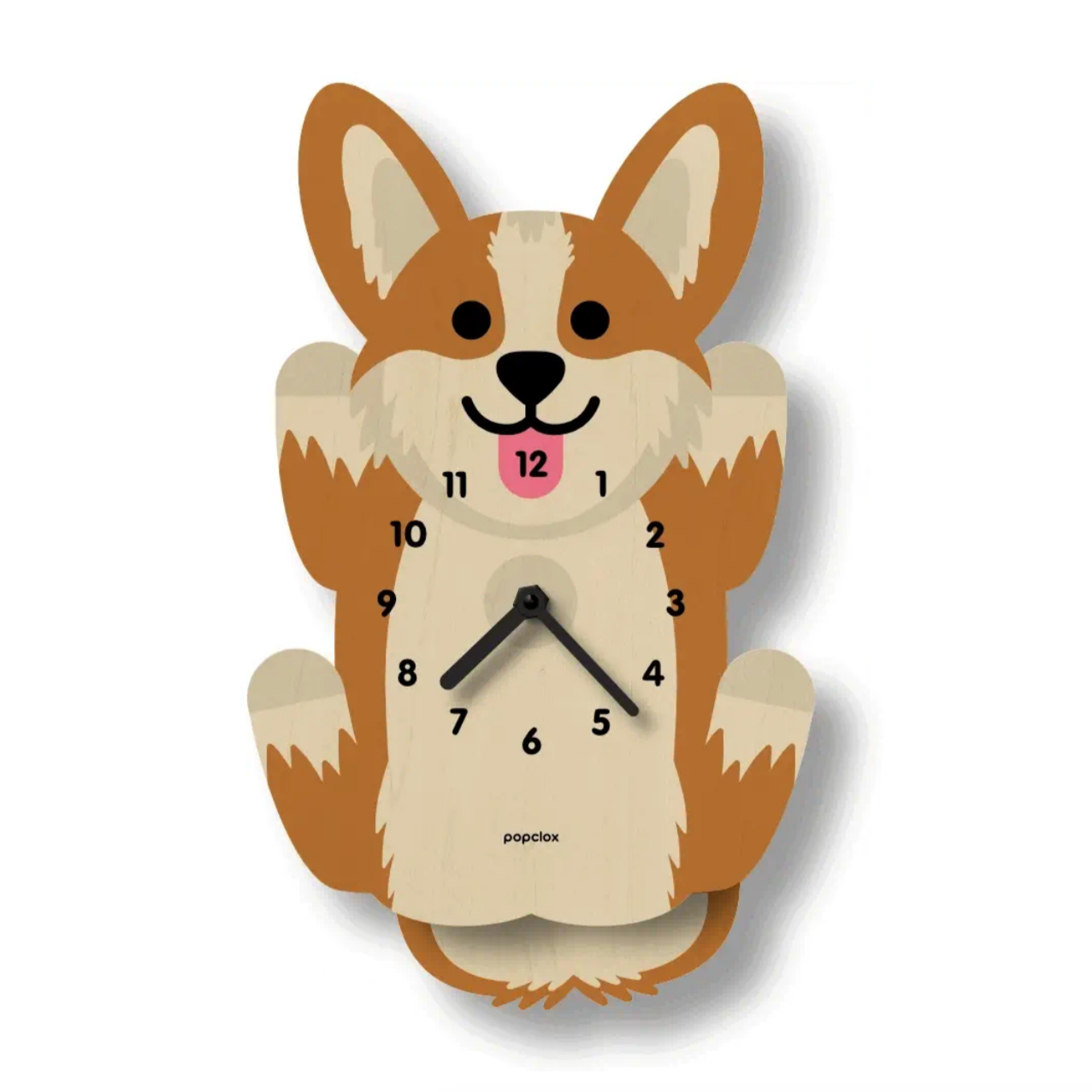 Corgi Pendulum Clock -wood