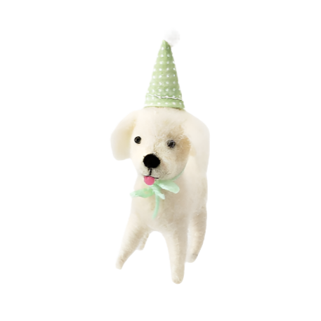 Felted Party Dog Ornament