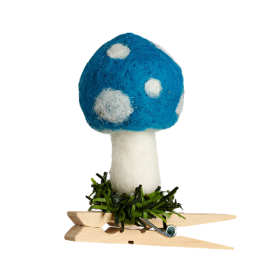 Clip-On Wool Mushroom Ornament