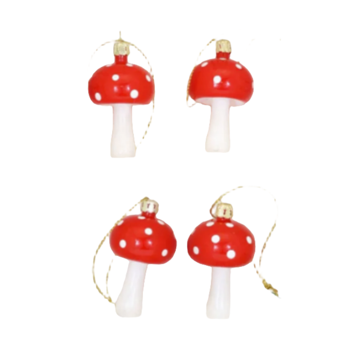 Vintage Glass Mushroom Ornament